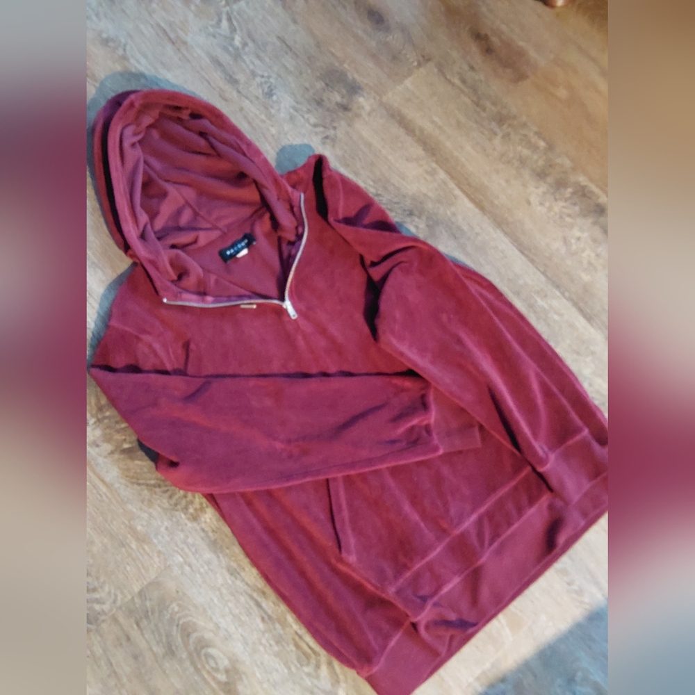 PACSUN VELOUR PULL-OVER HOODIE L